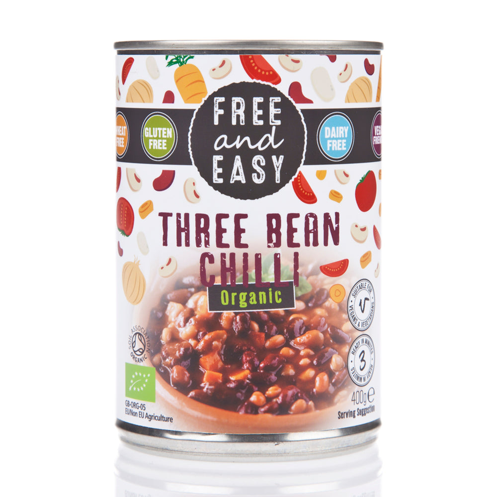 Free & Easy_Organic Three Bean Chilli 400g