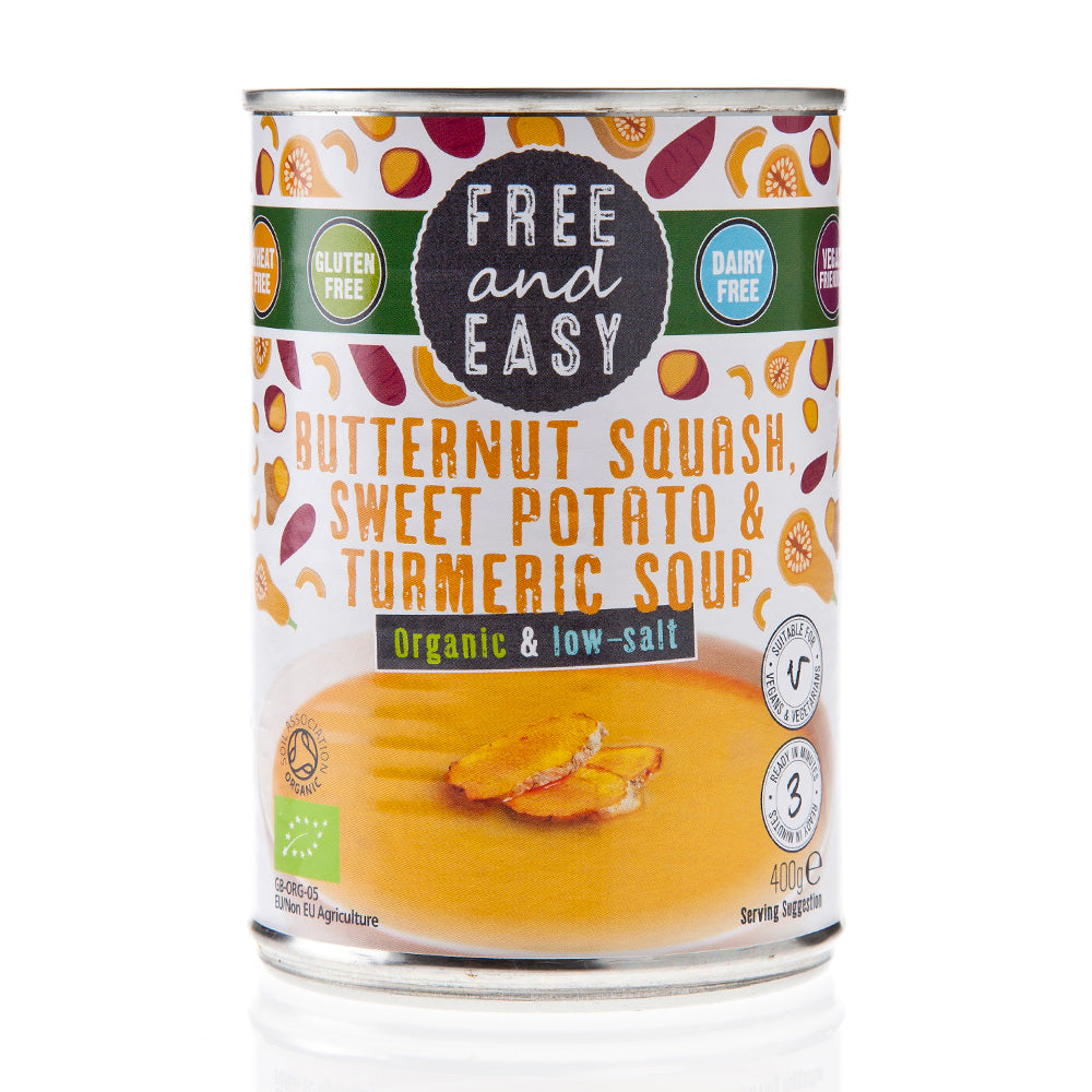 Free & Easy_Low Salt Butternut Squash Sweet Potato & Turmeric Soup 400g-pack of 2