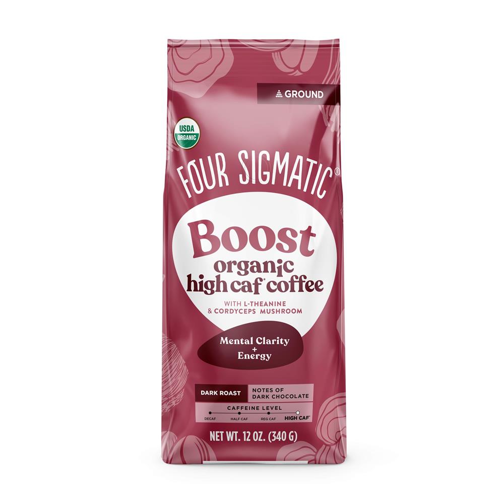 Four Sigma Foods_Boost Organic High Caf Coffee with L-Theanine 340g