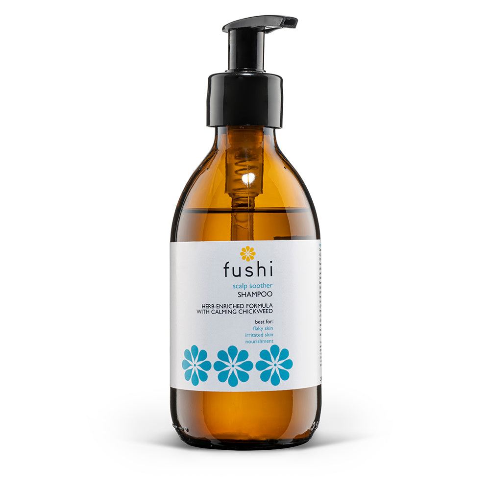 Fushi Wellbeing_Scalp Soother Herbal Shampoo 230ml Glass Bottle