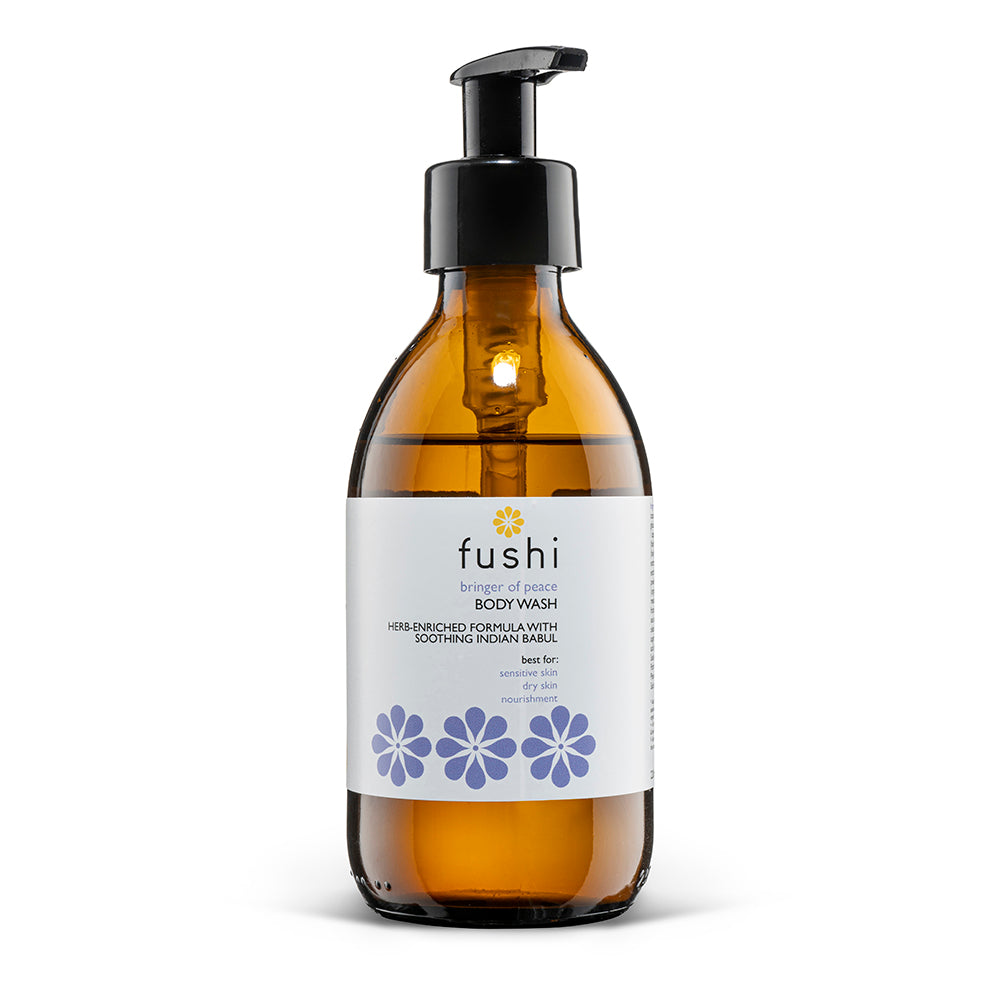 Fushi Wellbeing_Bringer of Peace Herbal Body Wash 230ml Glass bottle