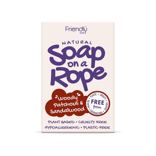 Friendly Soap_Patchouli & Sandalwood - Natural Soap On A Rope 125g