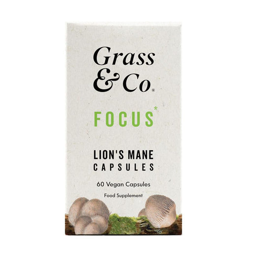 Grass and Co_FOCUS Lion's Mane Mushrooms with Ginseng + Omega-3 60 Capsules