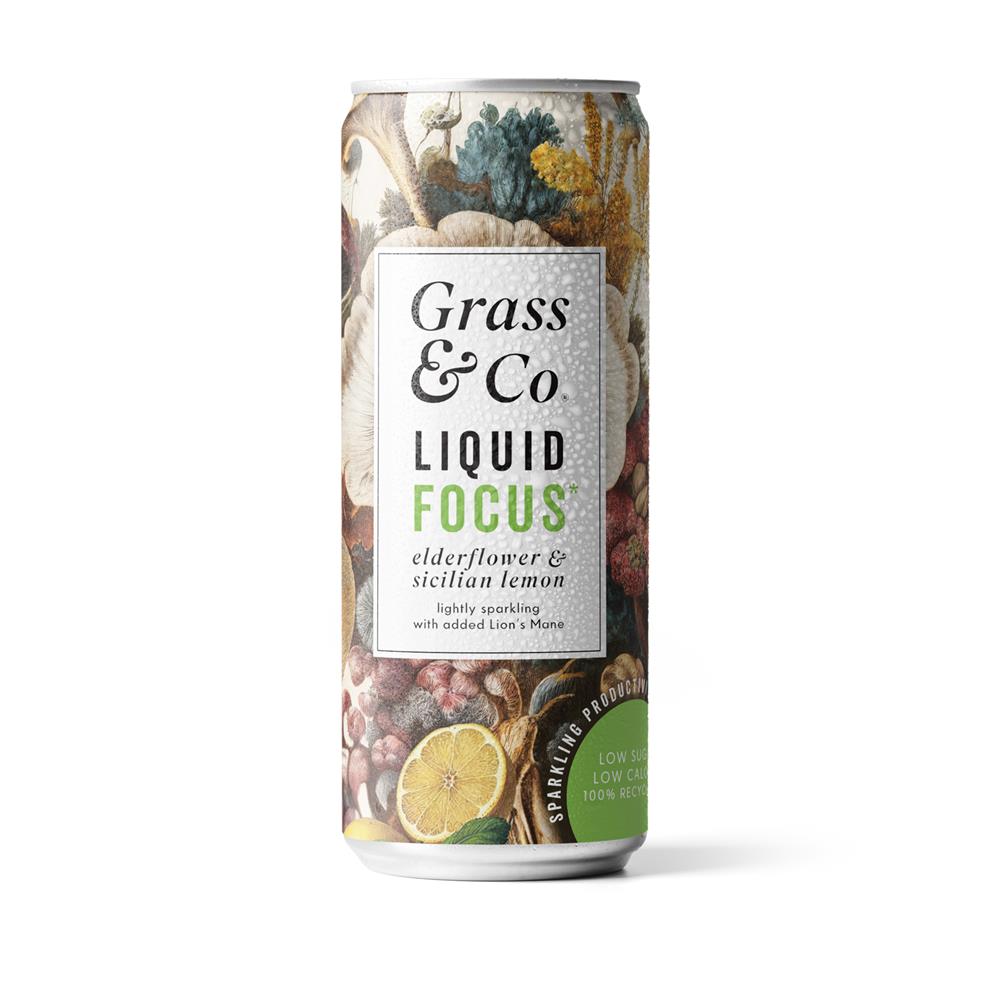 Grass and Co_Liquid FOCUS Elderflower Lemon & Lion's Mane Nootropic 250ml-pack of 4