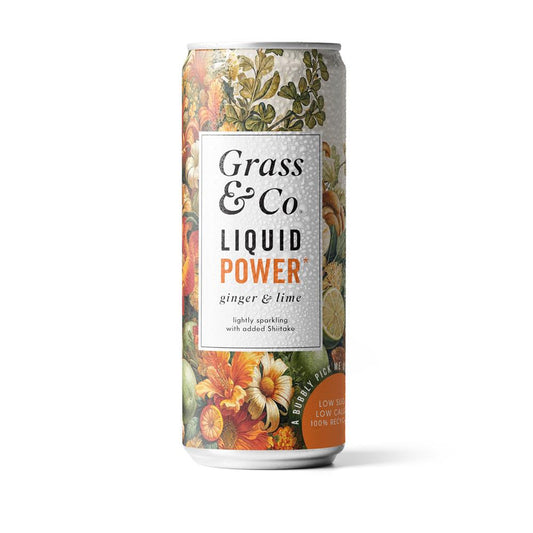 Grass and Co_Liquid POWER Ginger Lime & Shiitake Nootropic Drink-pack of 4