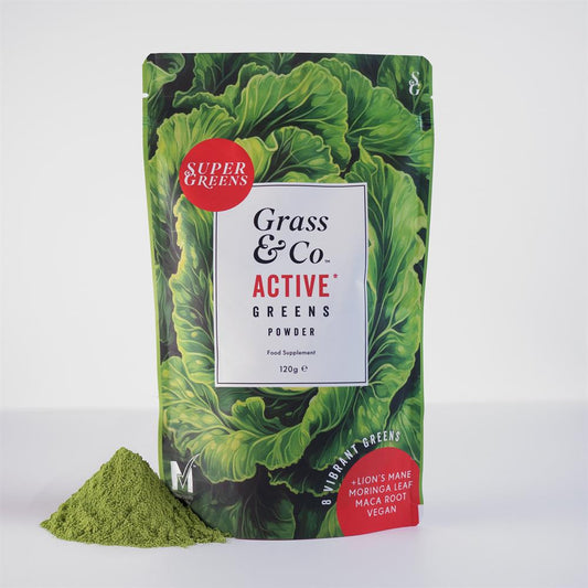 Grass and Co_ACTIVE Super Greens Powder with Lion's Mane & Maca Root 120g