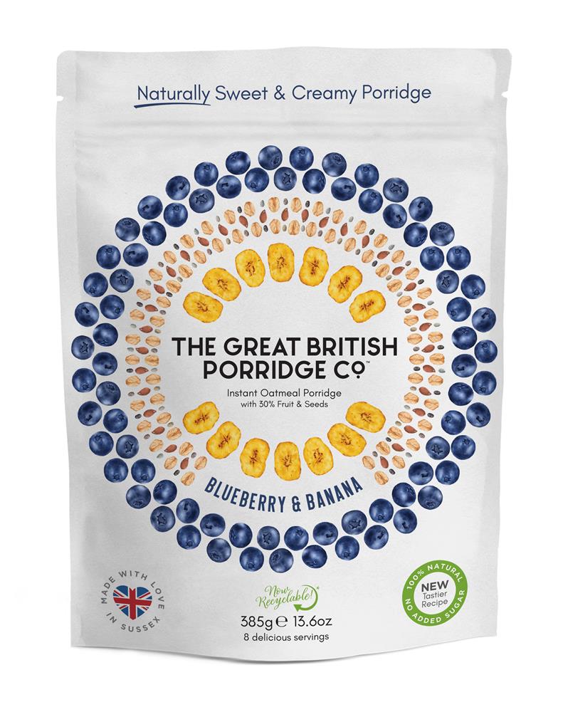 The Great British Porridge Com_Blueberry & Banana Porridge Bag
