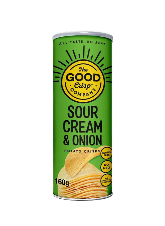 The Good Crisp Co_mpany Sour Cream and Onion 160g-pack of 8