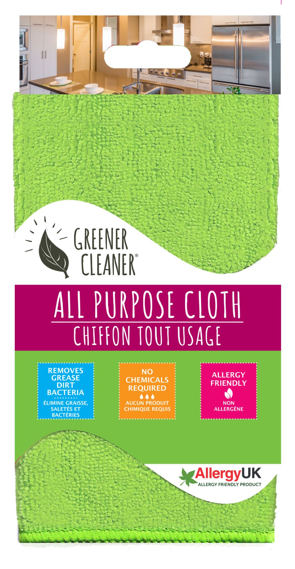 Greener Cleaner_All Purpose Microfibre Cloth 1 Unit 30x35cm-pack of 2