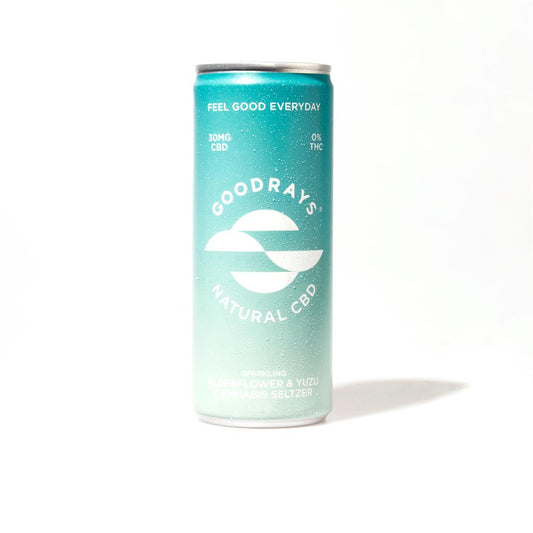 Goodrays_Elderflower & Yuzu Natural CBD Seltzer 250ml-Pack of 3