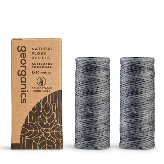 Georganics_Dental Floss Refill - Charcoal 2x 50m-Pack of 2