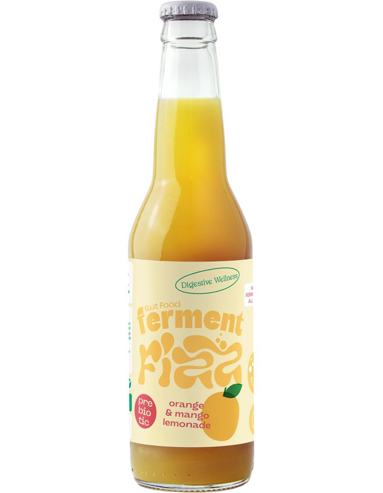 Ferment Fizz Orange Mango Fermented Prebiotic Lemonade 330ml-pack of 3