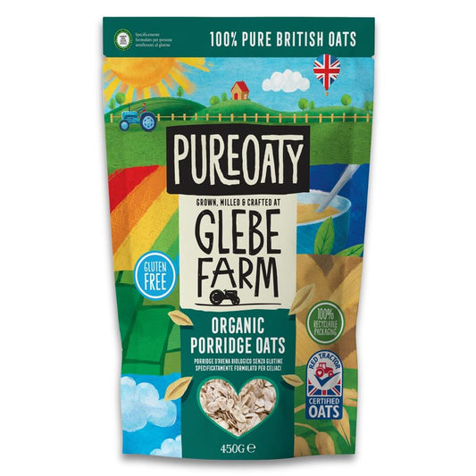 Glebe Farm_Organic G/F Porridge Oats 450g-pack of 3