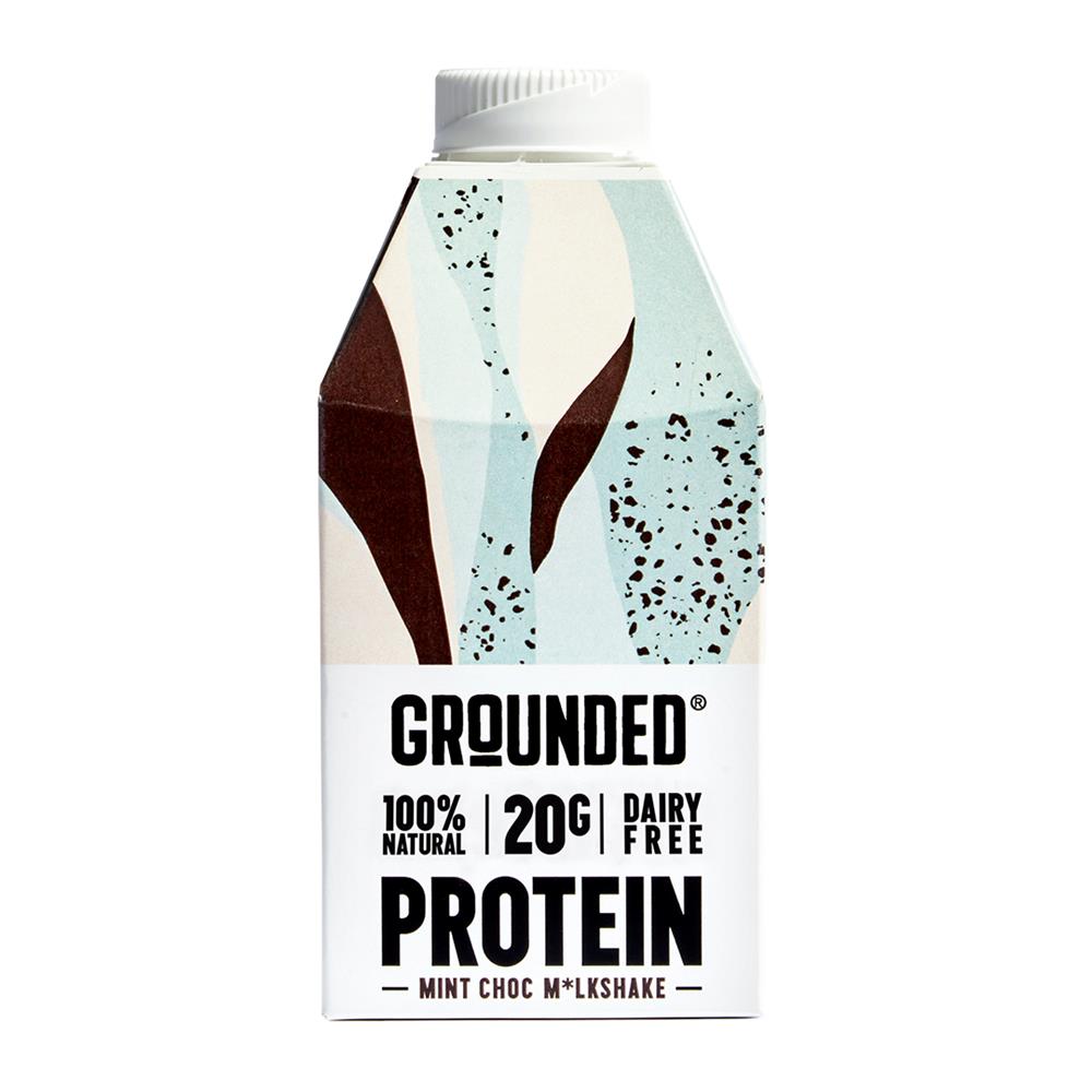 Grounded_Mint Chocolate dairy free plant-based protein m*lkshakes 490ml.-pack of 6