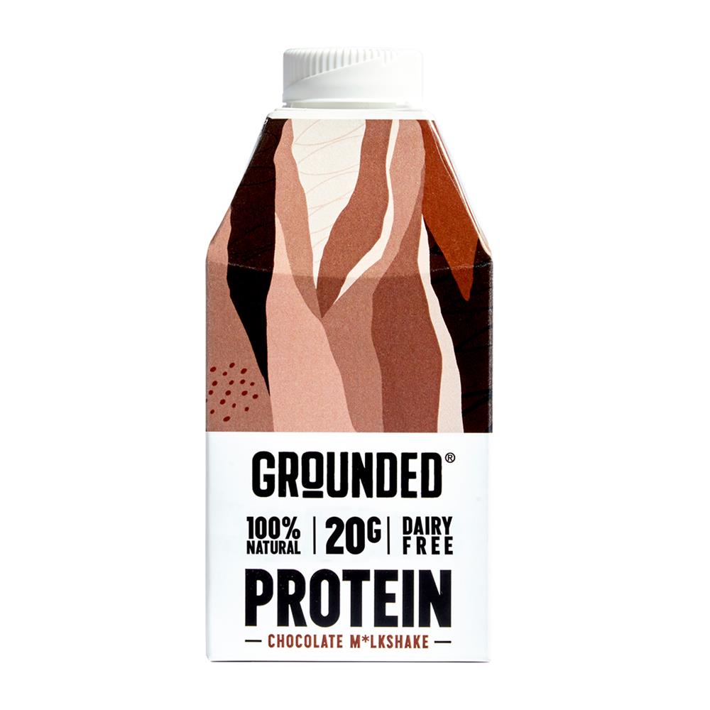 Grounded_Chocolate dairy free plant-based protein m*lkshakes 490ml-pack of 6