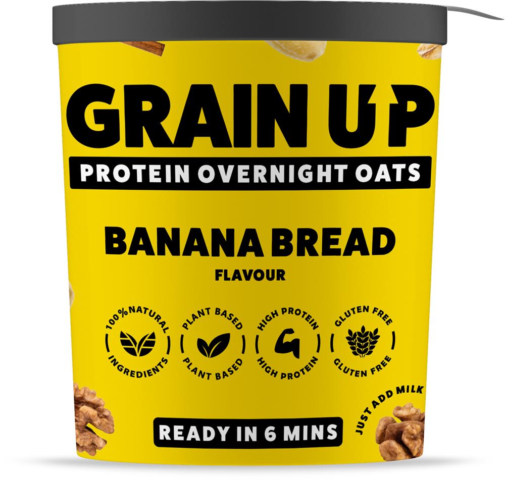 GRAIN UP_Overnight Oats - Banana Bread 60g POT-pack of 4