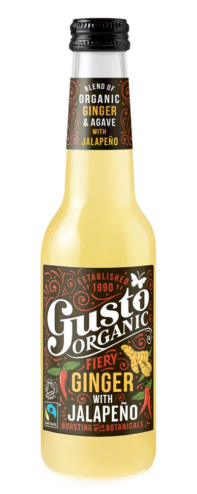 Gusto_Organic Fairtrade Fiery Ginger with Jalapeno 275ml-Pack of 4