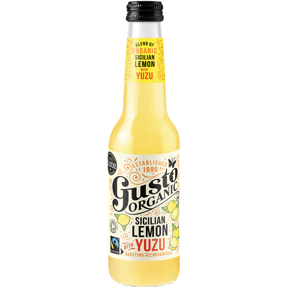 Gusto_Organic Fairtrade Sparkling Sicilian Lemon with Yuzu 275ml-Pack of 4