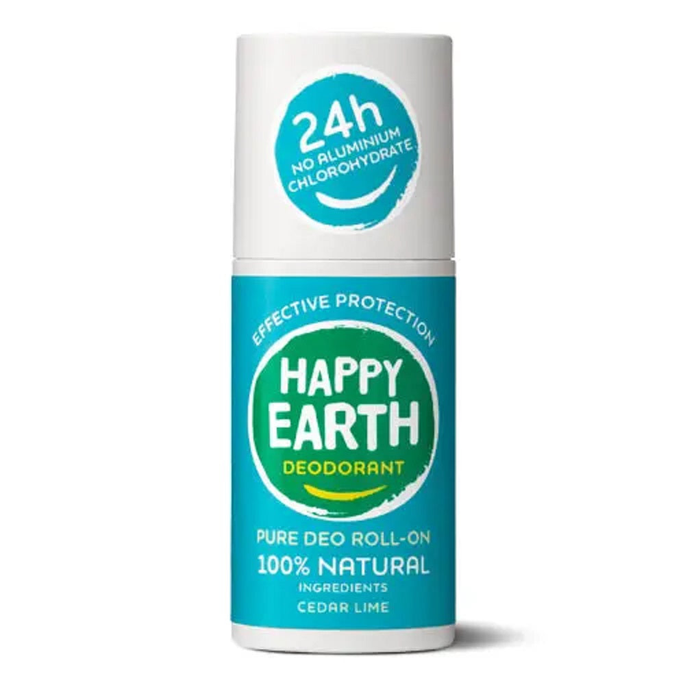 Happy Earth_Happy Earth Natural Deodorant Roll-On Cedar Lime 75ml-pack of 2
