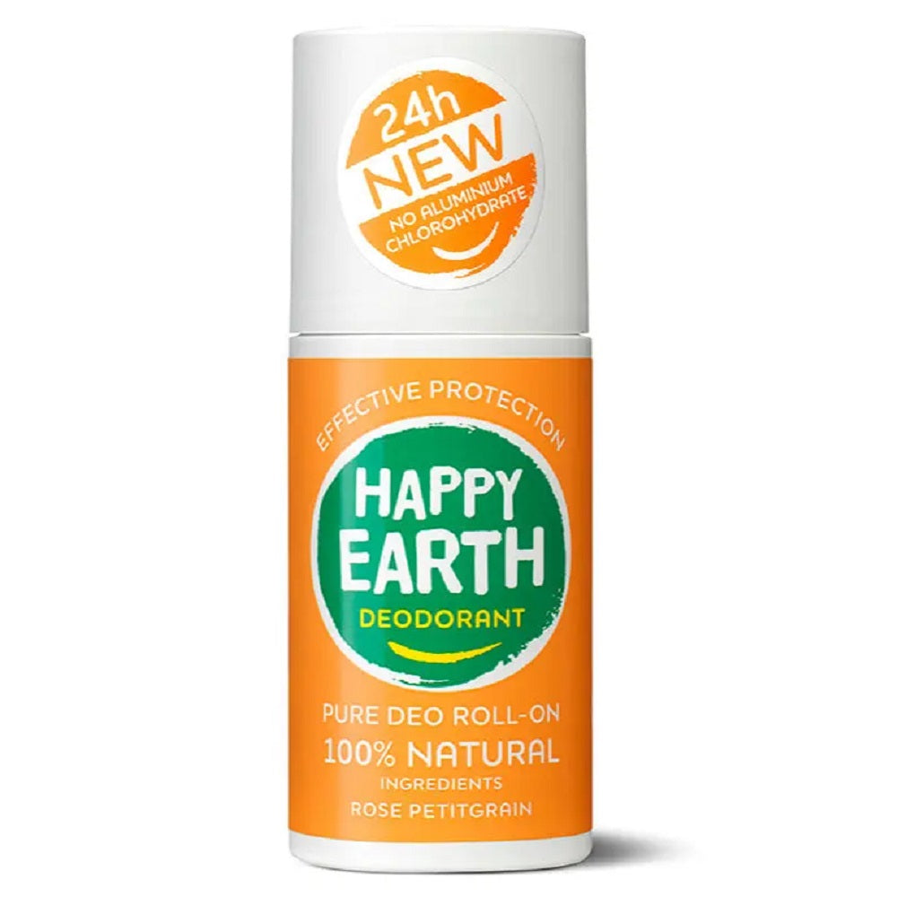 Happy Earth_Happy Earth Natural Deodorant Roll-on Rose Petitgrain 75ml-pack of 2
