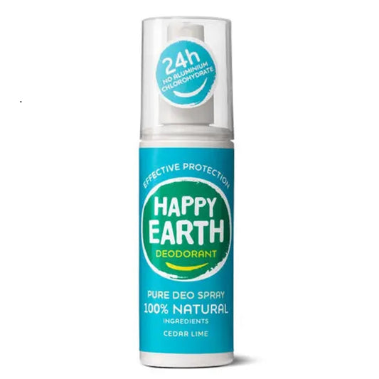 Happy Earth_Happy Earth Natural Deodorant Spray Cedar Lime 100ml-pack of 2