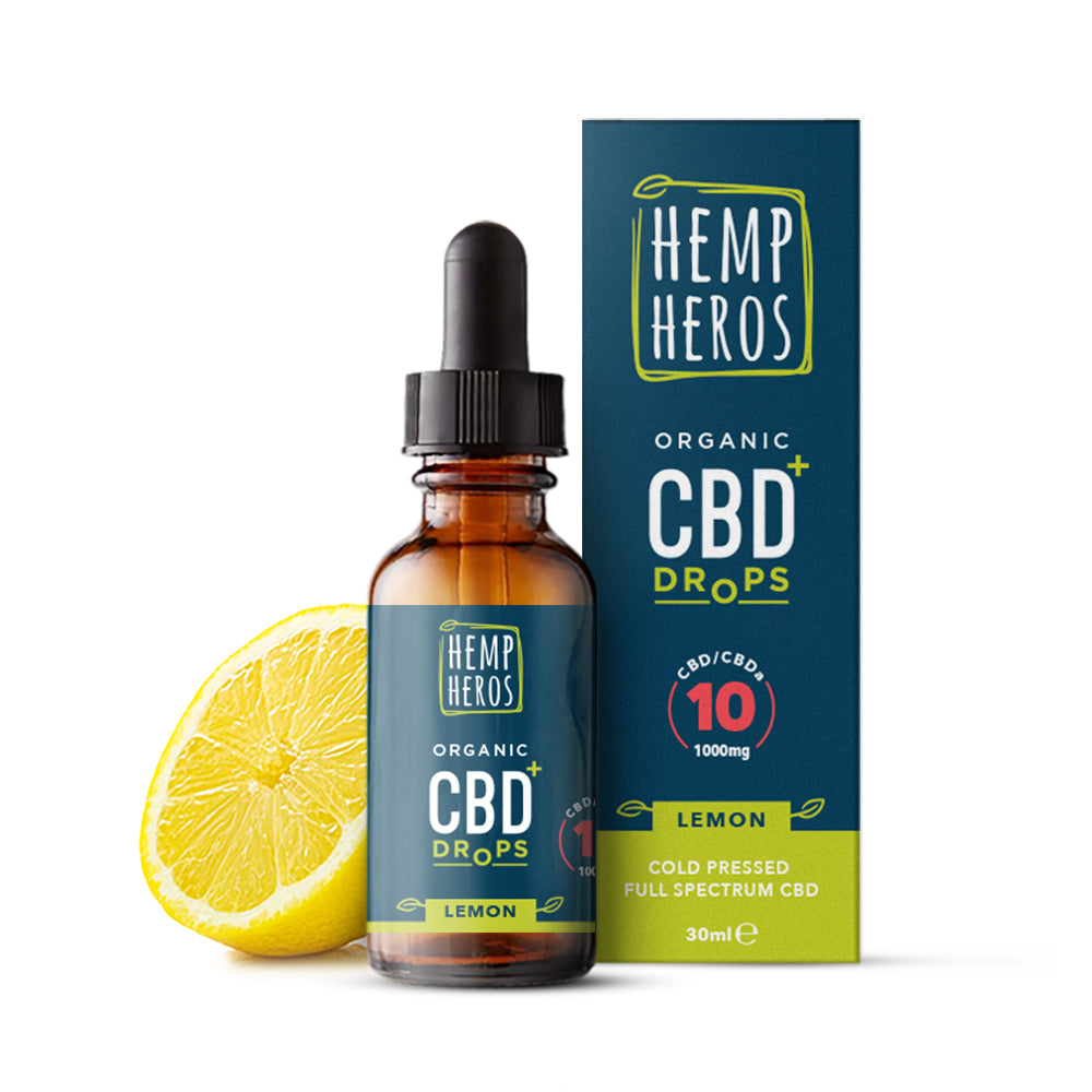 Hemp Heros_Organic cold pressed CBD+ 1000mg lemon flavour - 30ml bottle