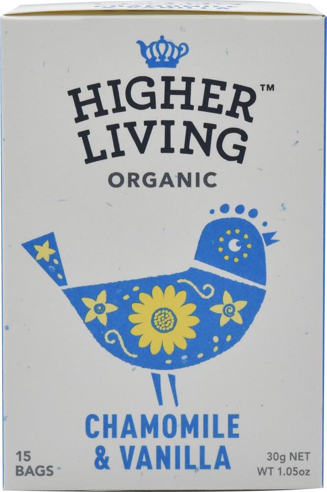 Higher Living_Chamomile & Vanilla Organic Herbal Infusion - 15 Bags-pack of 4