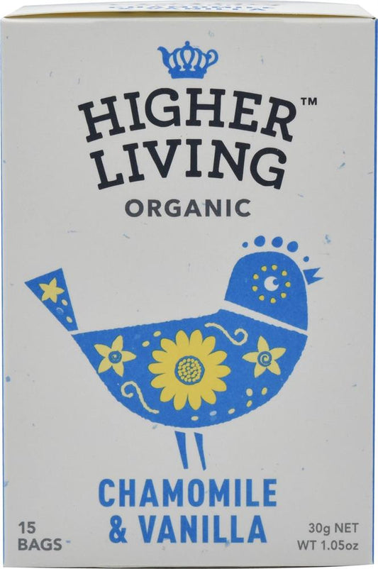 Higher Living_Chamomile & Vanilla Organic Herbal Infusion - 15 Bags-pack of 4