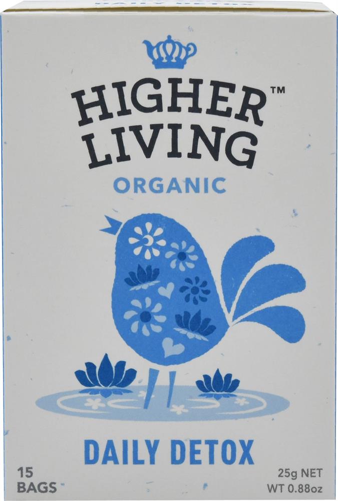 Higher Living_Daily Detox Organic Infusion - 15 Enveloped Teabags-pack of 4