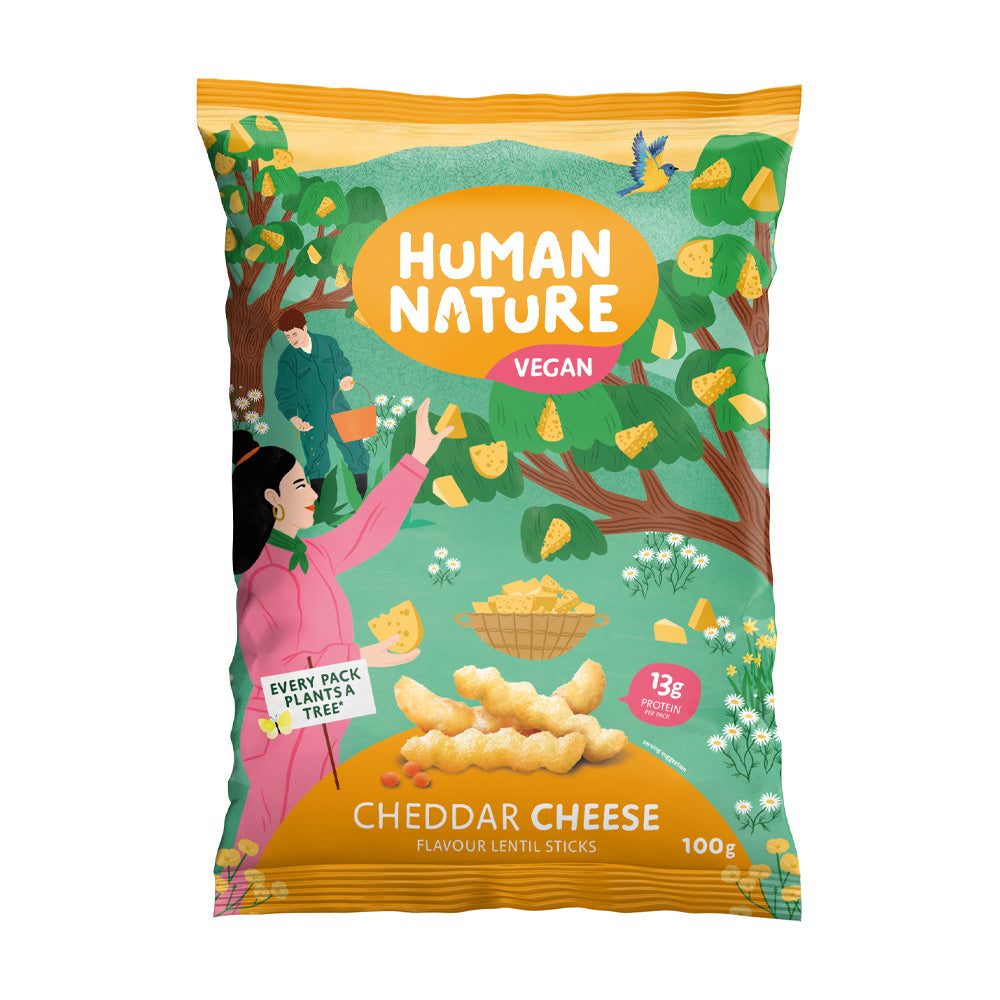 Human Nature_Cheddar Cheese Lentil Snack 100g-pack of 10