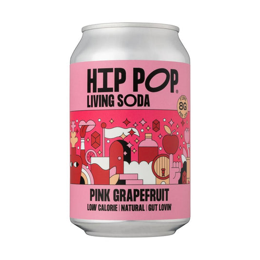Hip Pop_Living Soda Pink Grapefruit 330 ml-pack of 4
