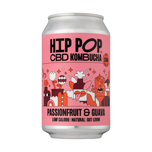 Hip Pop_CBD Kombucha Passionfruit & Guava 330 ml (case of 12 cans)-pack of 3