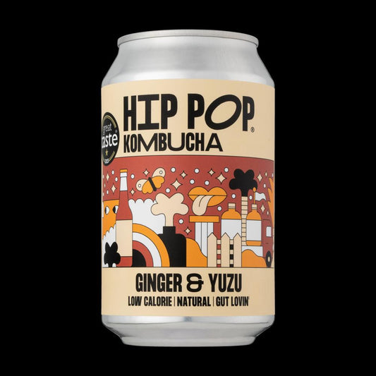 Hip Pop_Kombucha Ginger & Yuzu 330 ml-pack of 4