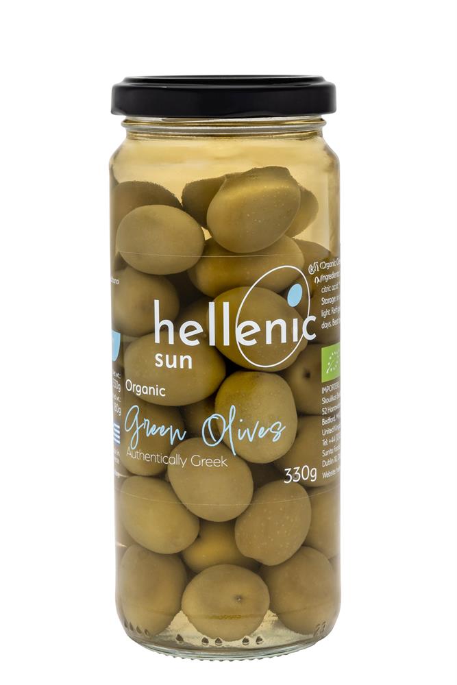 Hellenic Sun_Organic Green Olives 330g-pack of 2