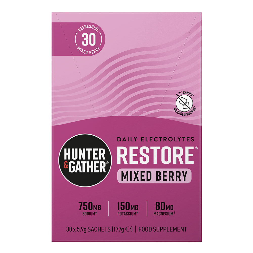 Hunter and Gather_Restore Hydration Electrolytes Mixed Berry 30 x 5.9g per pack