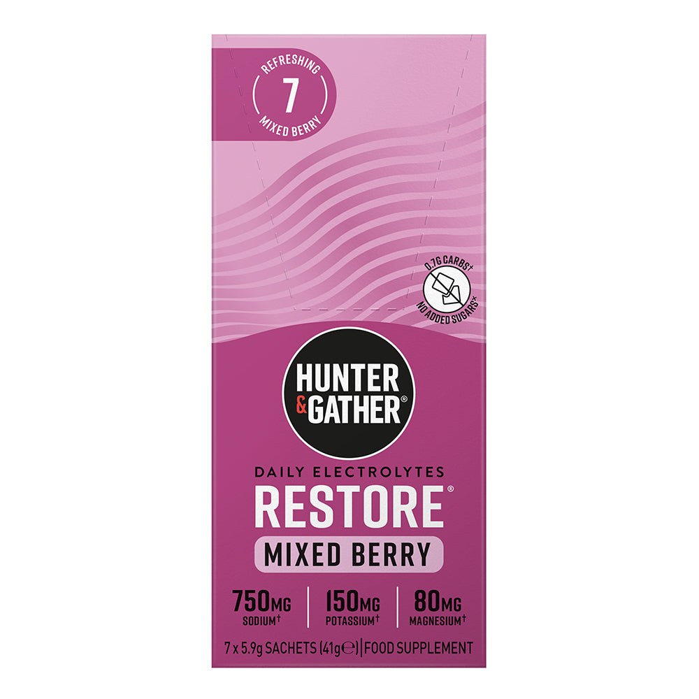 Hunter and Gather_Restore Hydration Electrolytes Mixed Berry 7 x 5.9g Sachet