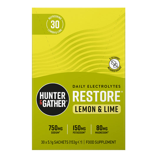 Hunter and Gather_Restore Electrolyte Lemon & Lime 30 x 5.1g per pack