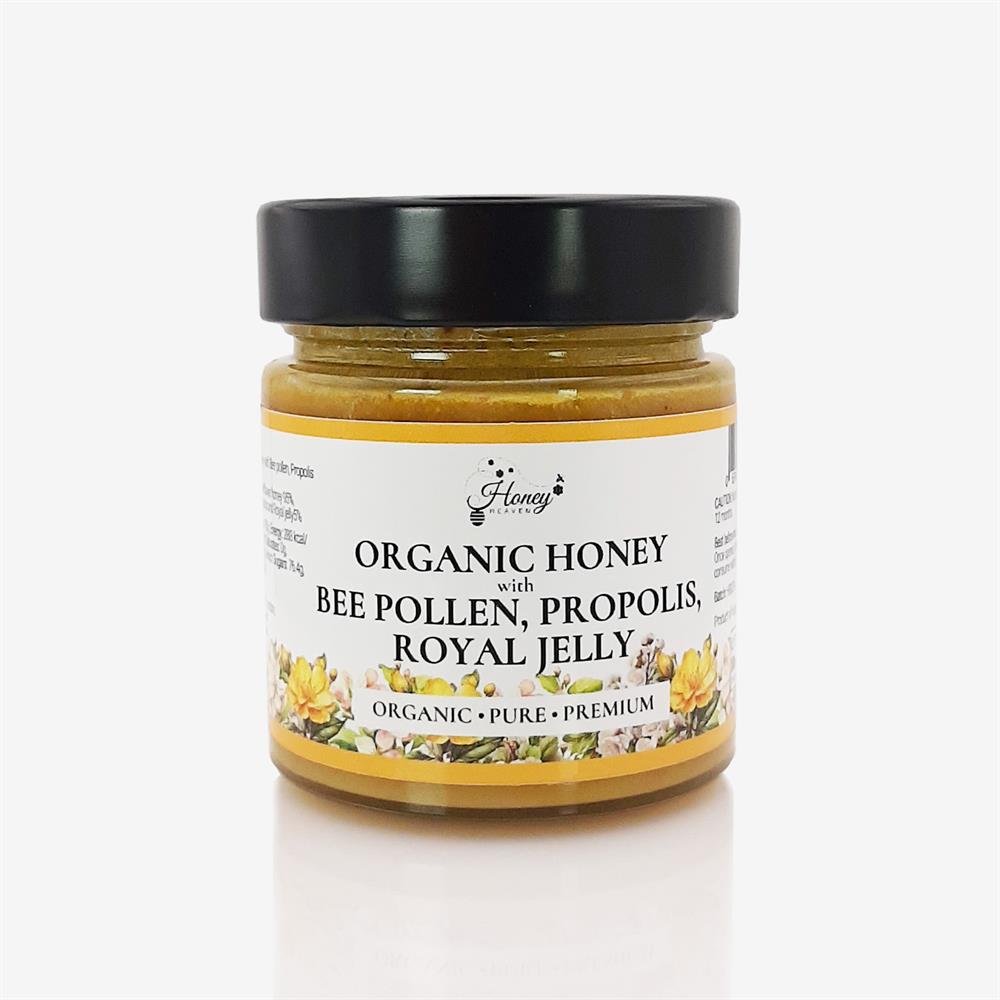 Honey Heaven_Organic Honey with Bee Pollen Propolis Royal Jelly 300g