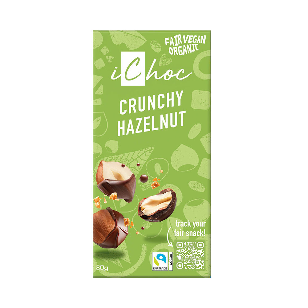 iChoc_Crunchy Hazelnut Chocolate Vegan Organic 80g