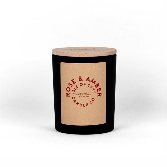 Isle of Skye_Rose & Amber Black Natural Soy Wax Candle 9.5cm x 8cm x 8cm