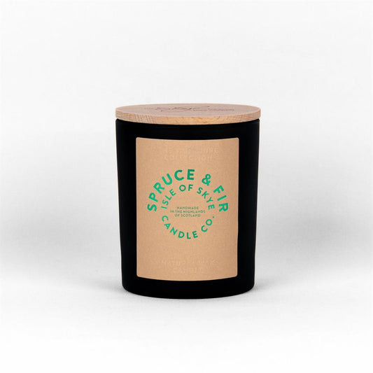 Isle of Skye_Spruce & Fir Black Natural Wax Candle 9.5cm x 8cm x 8cm
