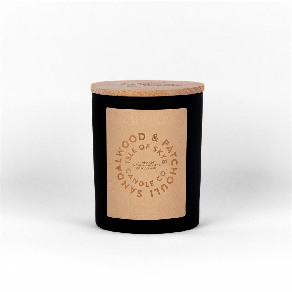 Isle of Skye_Sandalwood & Patchouli Black Natural Candle 9.5cm x 8cm x 8cm