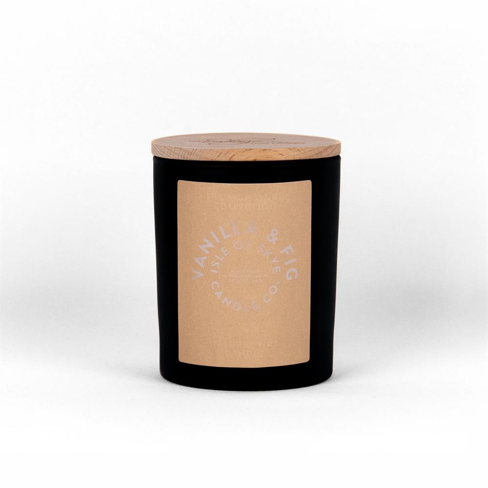 Isle of Skye_Vanilla & Fig Black Natural Wax Candle 9.5cm x 8cm x 8cm