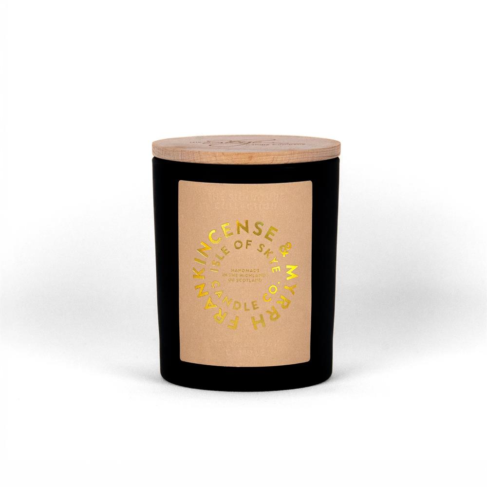 Isle of Skye_Frankincense & Myrrh Black Candle 9.5cm x 8cm x 8cm