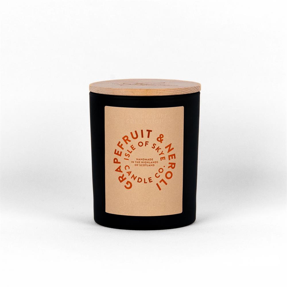 Isle of Skye_Grapefruit & Neroli Black Candle 9.5cm x 8cm x 8cm
