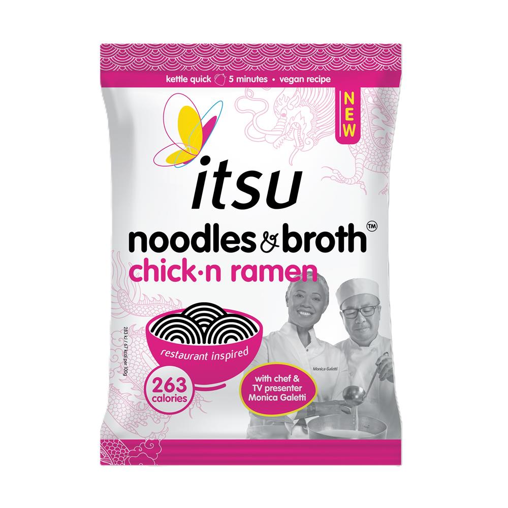 Itsu_Chick'n Ramen Noodles & Broth Pouch 82g-Pack of 6