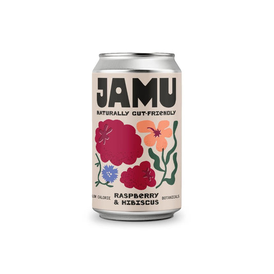 Jamu_Jamu Raspberry & Hibiscus Premium Prebiotic Soda 330ml-pack of 3