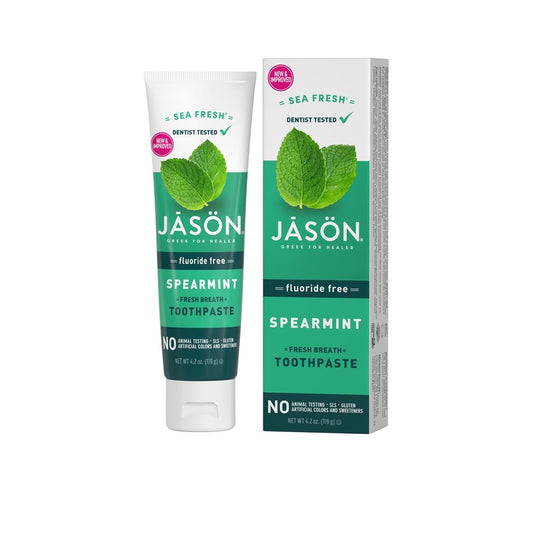 Jason_Sea Fresh Spearmint Fresh Breath Toothpaste Fluoride Free -119g