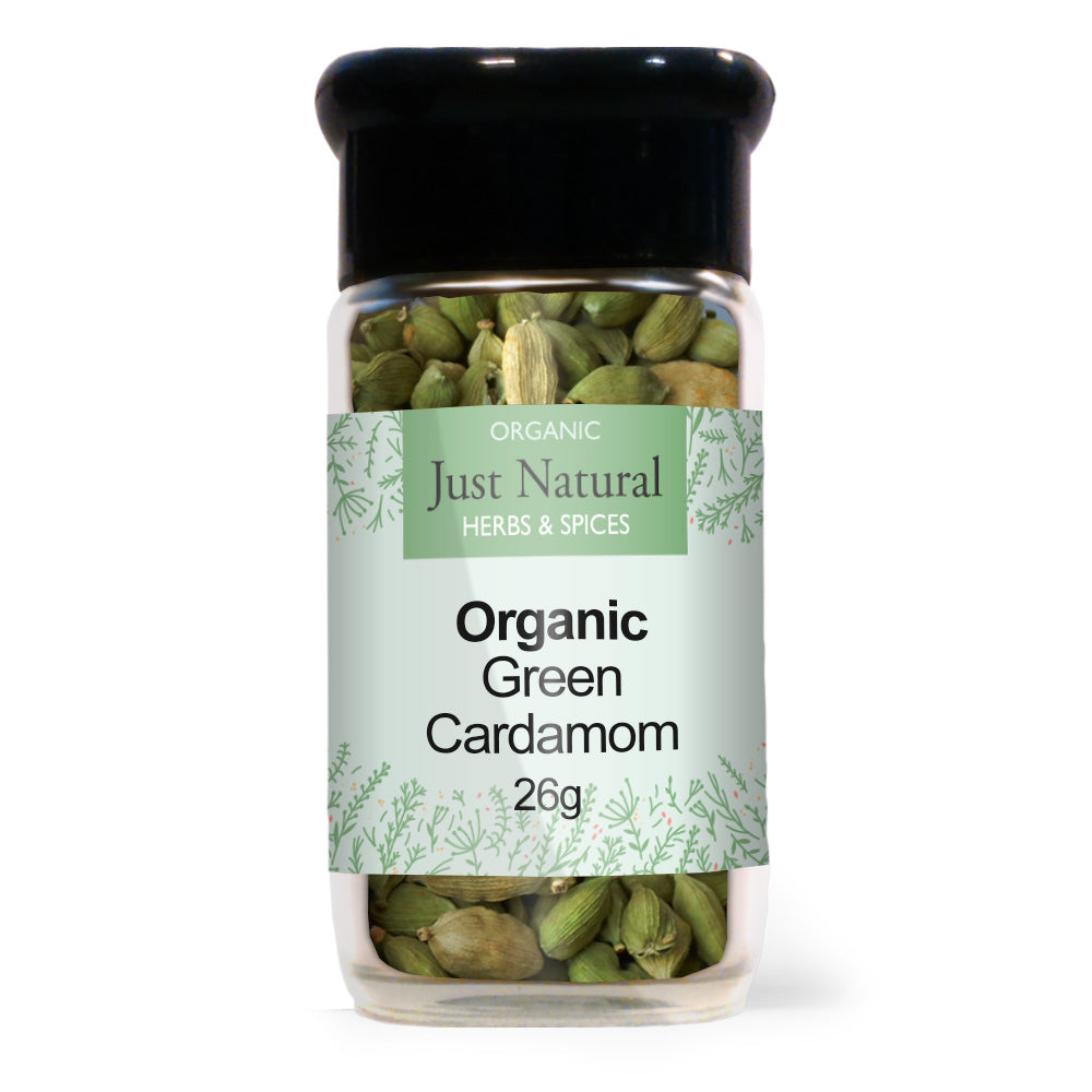 Just Natural Herbs_Organic Green Cardamom Pods (Glass Jar) 40g