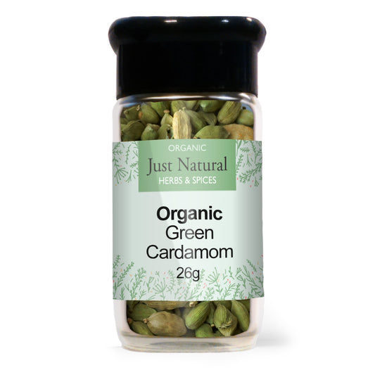 Just Natural Herbs_Organic Green Cardamom Pods (Glass Jar) 40g